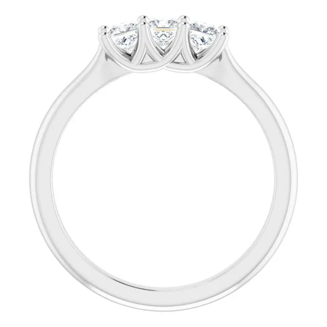 0.54 ct. Princess Cut Diamond Wedding Band 3 Stone Anniversary Ring