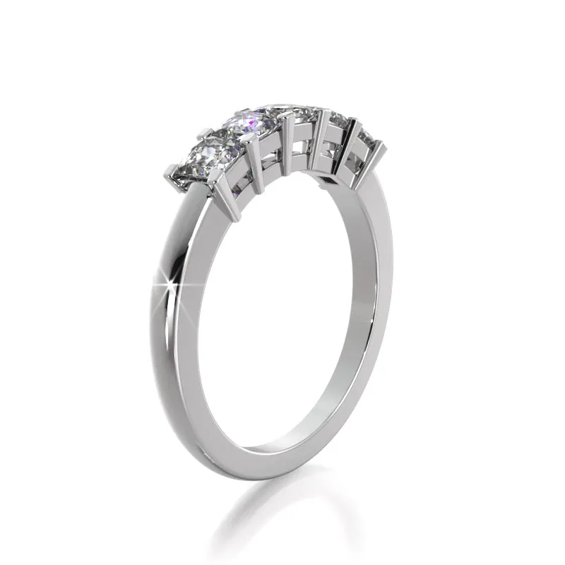 1.00 ct. Princess Diamond Five Stone Wedding Band