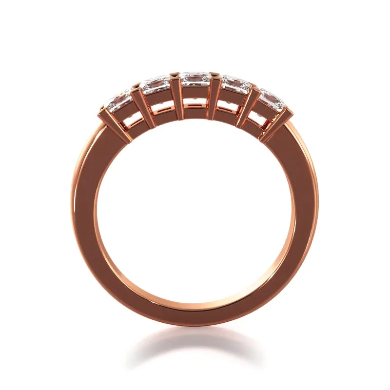1.00 ct. Princess Diamond Five Stone Wedding Band