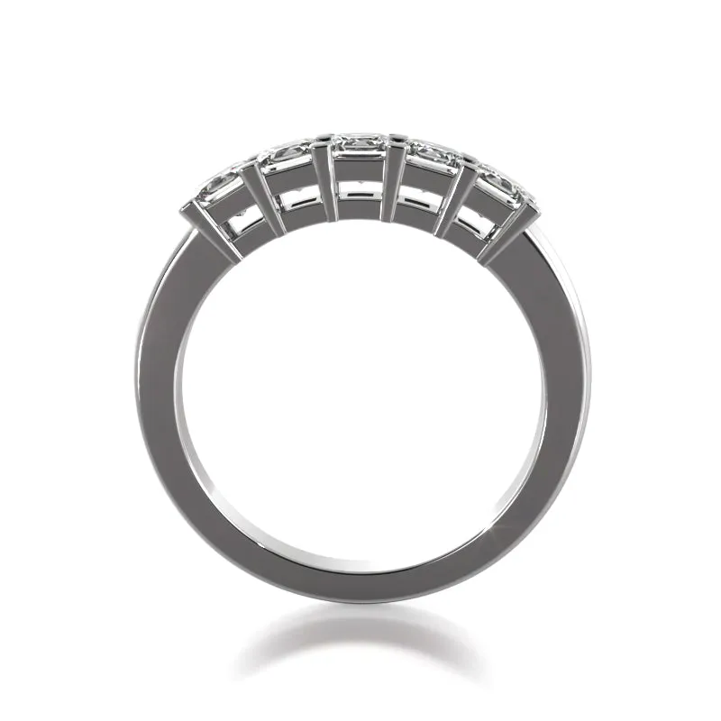 1.00 ct. Princess Diamond Five Stone Wedding Band