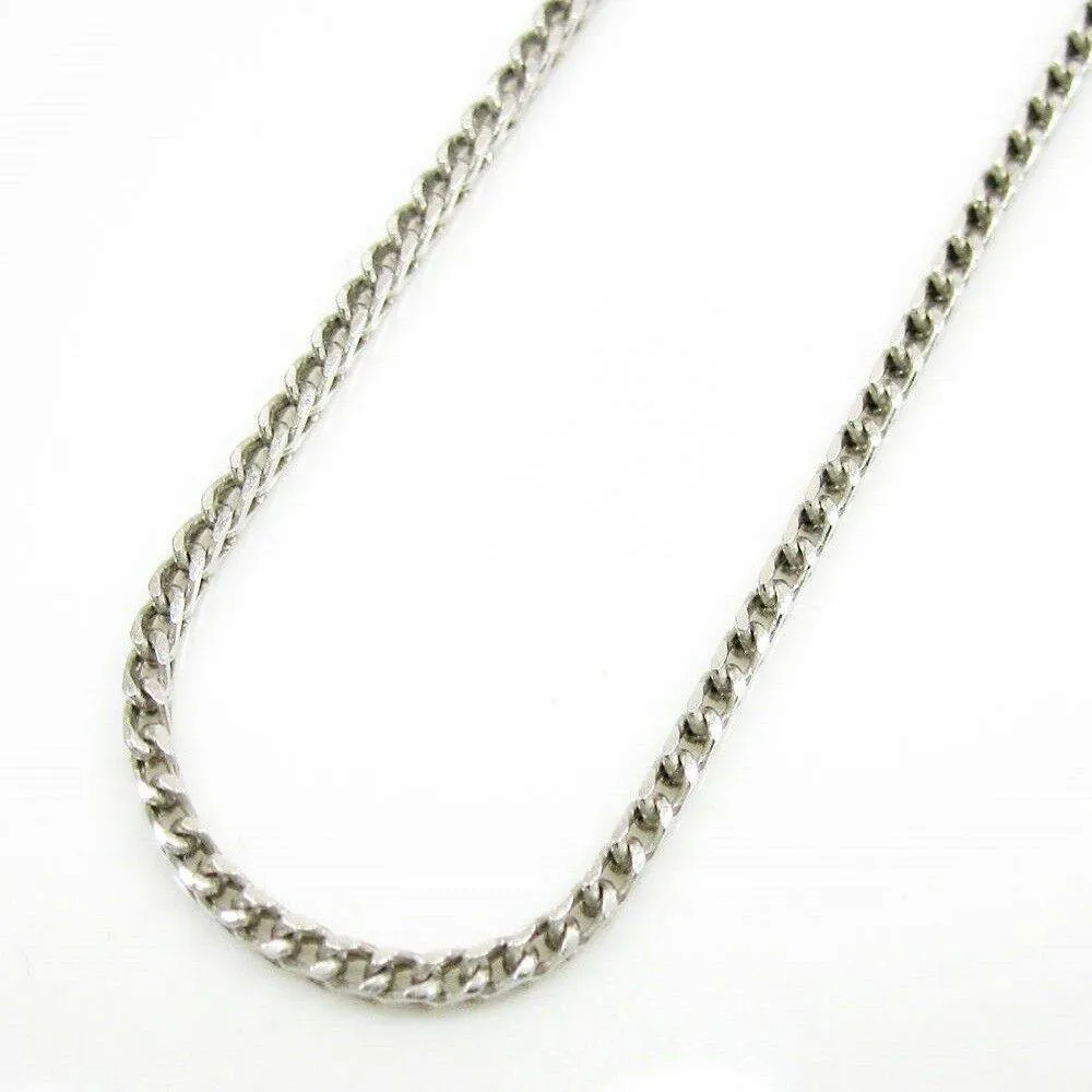 10K White Gold Diamond Cut Solid Franco Chain 1.1mm