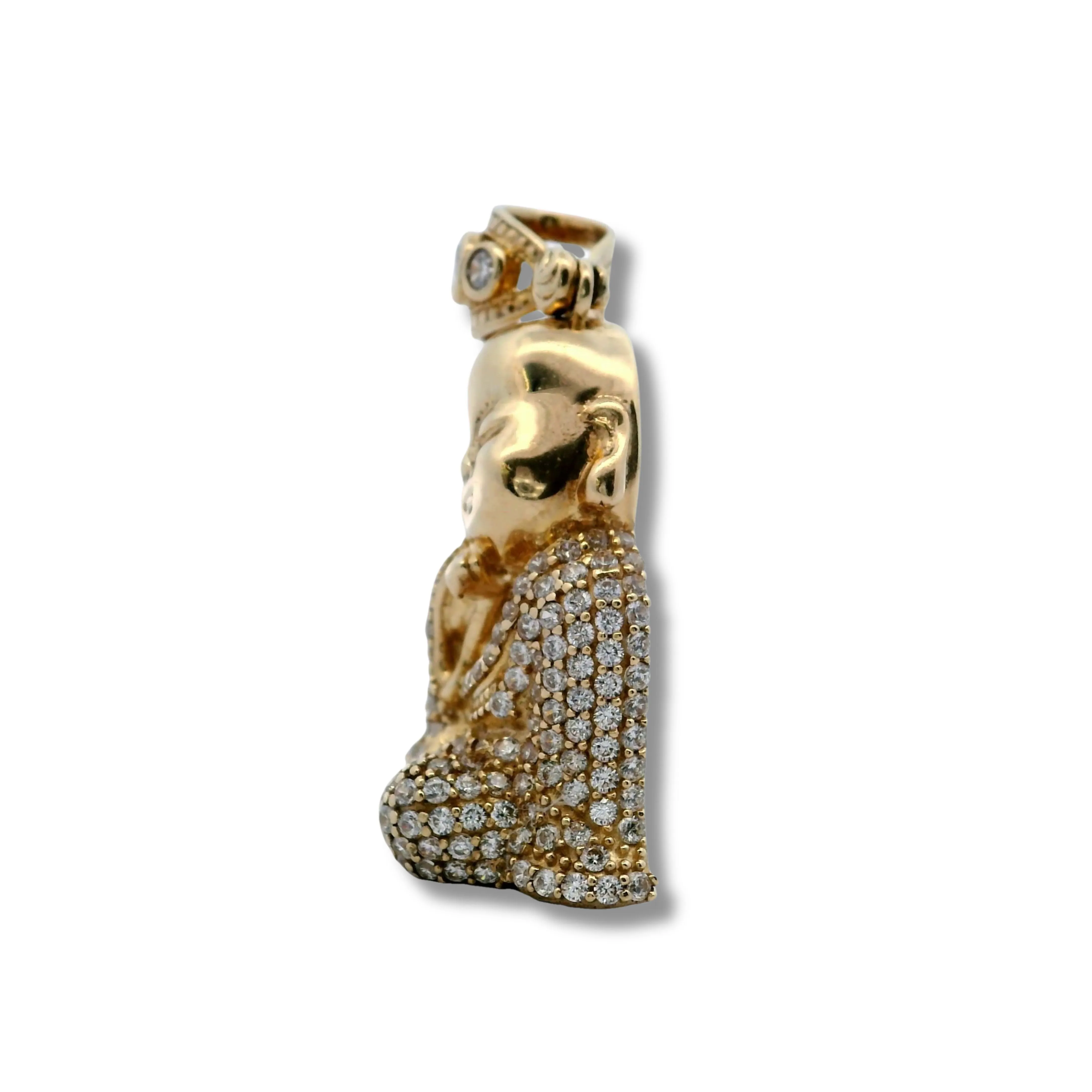 10K Yellow Gold Sitting Buddha Pendant