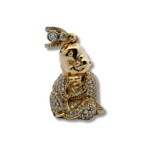 10K Yellow Gold Sitting Buddha Pendant