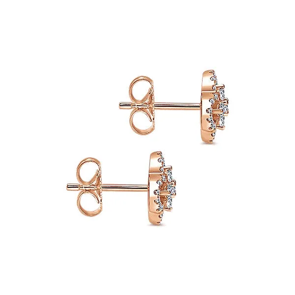 14k Pink Gold Lusso Diamond Stud