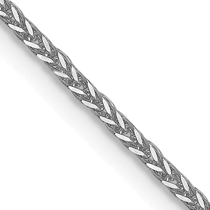 14K White Gold 1 mm Quadra Wheat Chain
