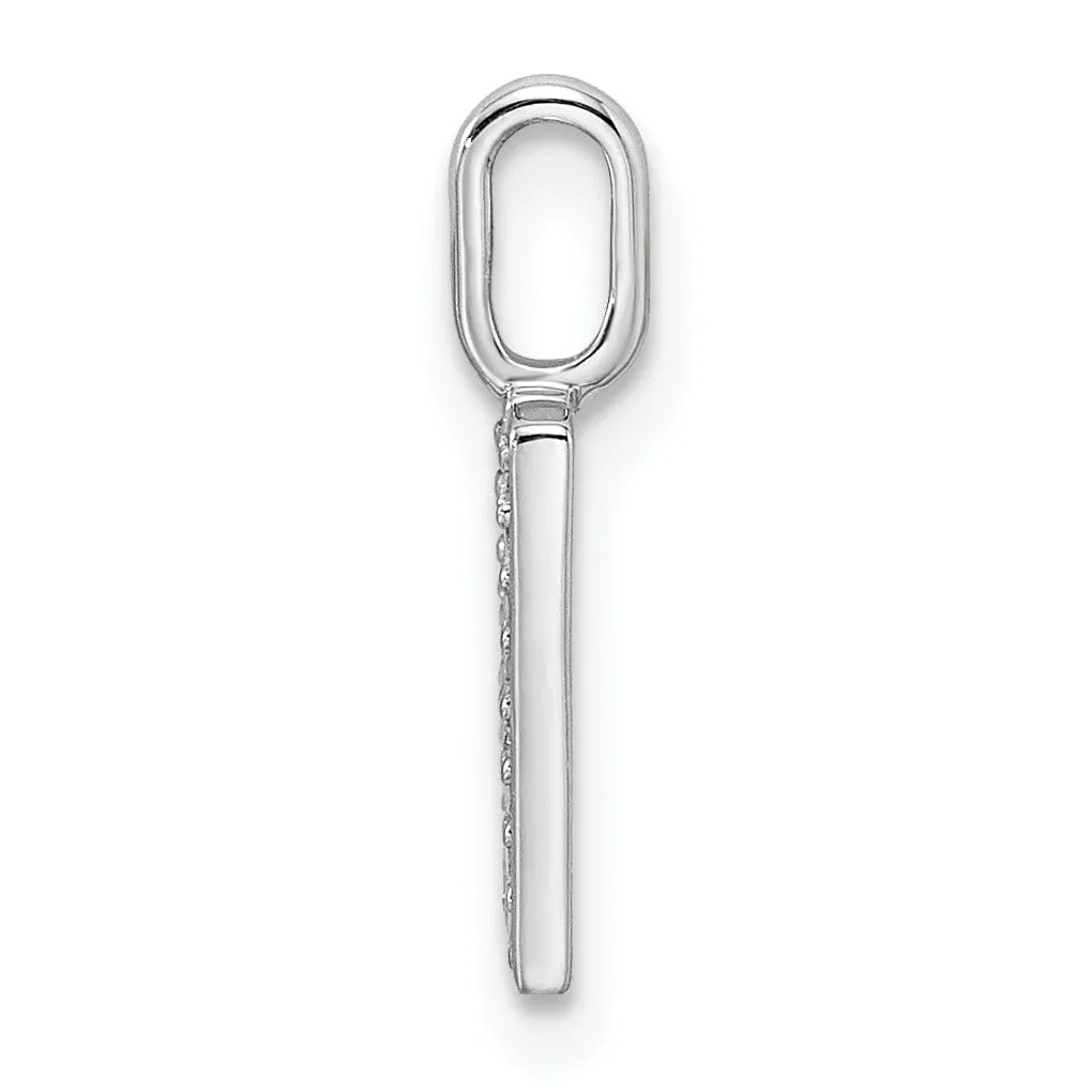 14K White Gold Diamond 0.065-CT Lower Case Style H Initial Charm