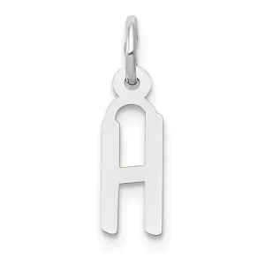 14k White Gold Small Slanted Block Letter H Initial Pendant