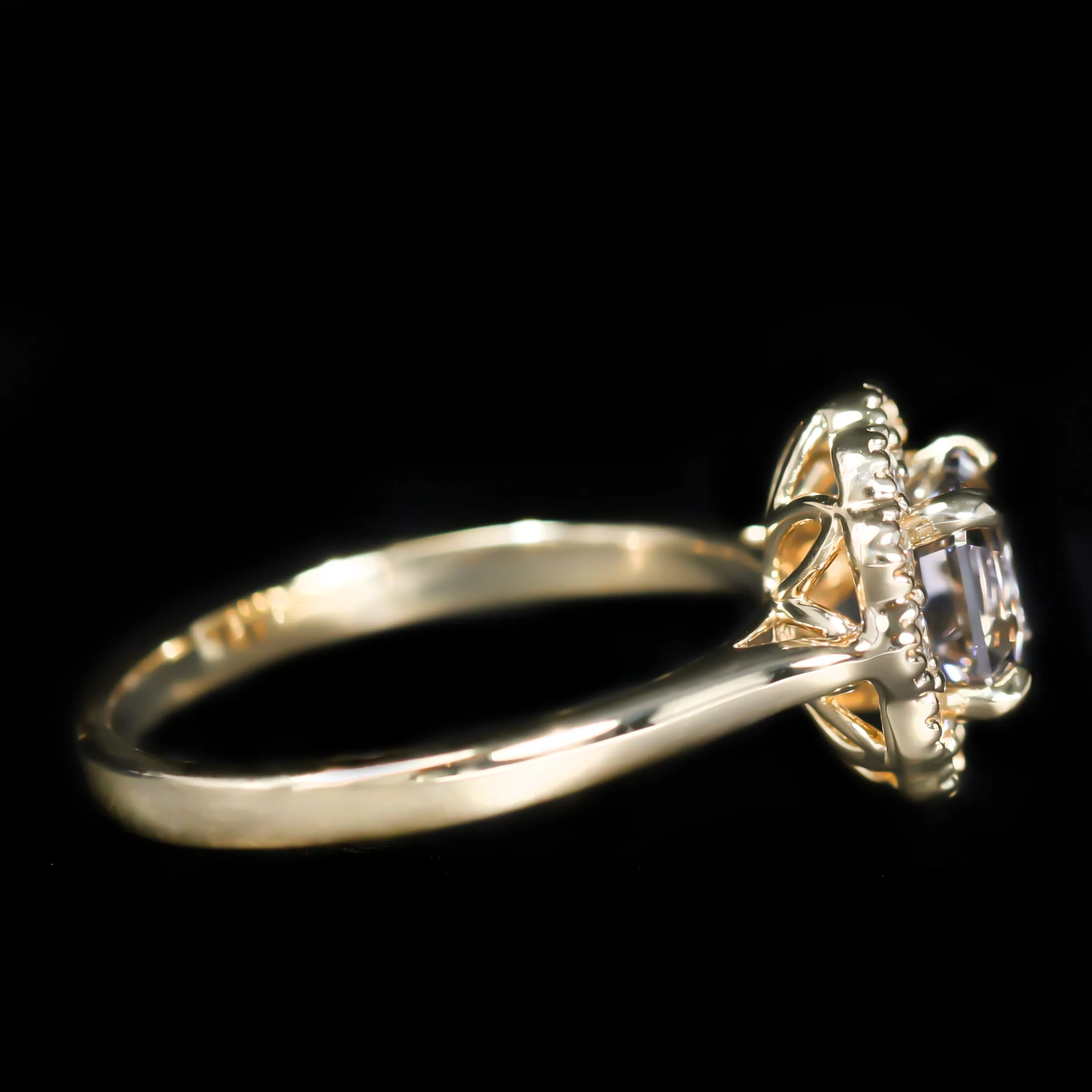 14K Yellow Gold 1.25 Carat Spinel and Diamond Ring
