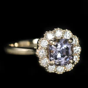14K Yellow Gold 1.25 Carat Spinel and Diamond Ring