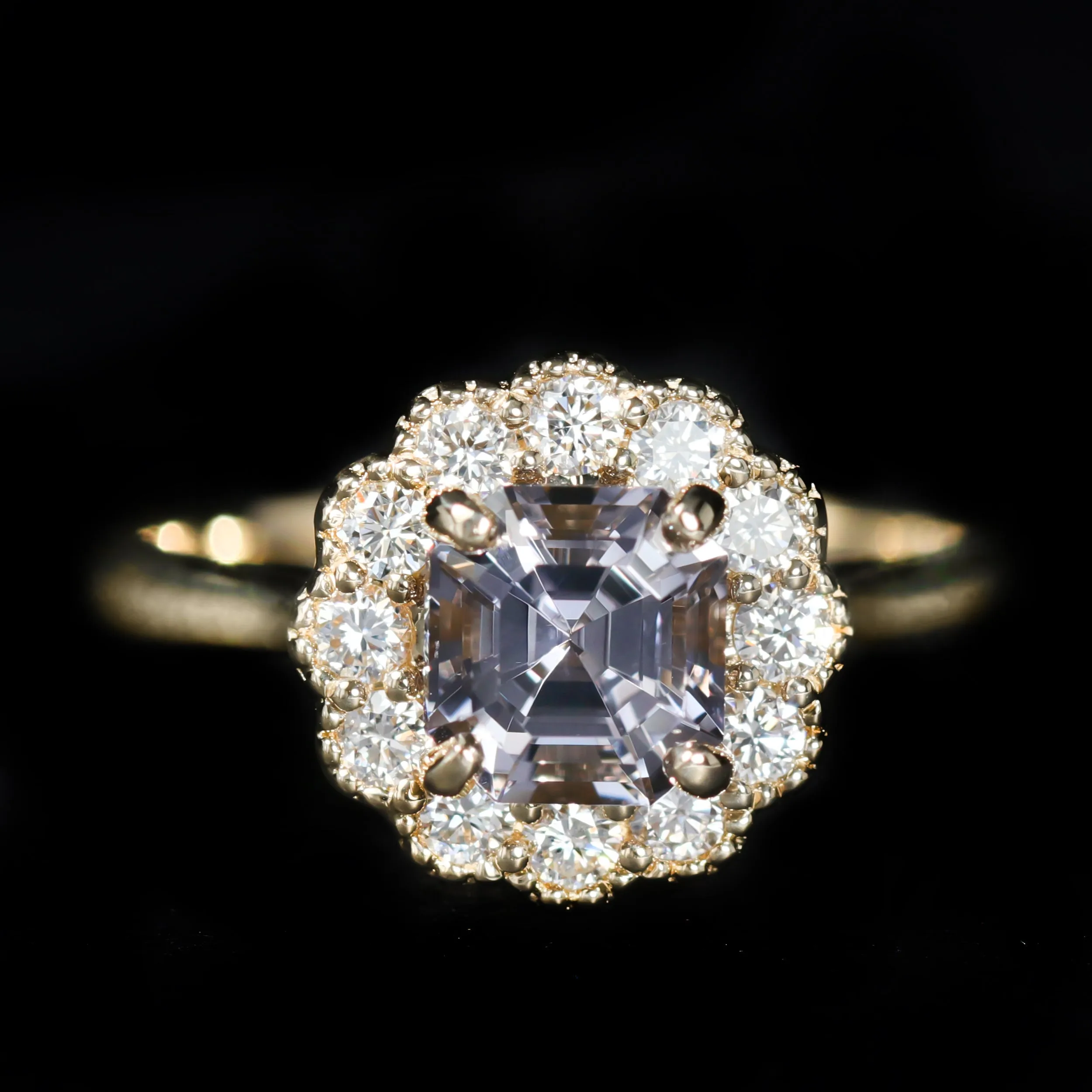 14K Yellow Gold 1.25 Carat Spinel and Diamond Ring