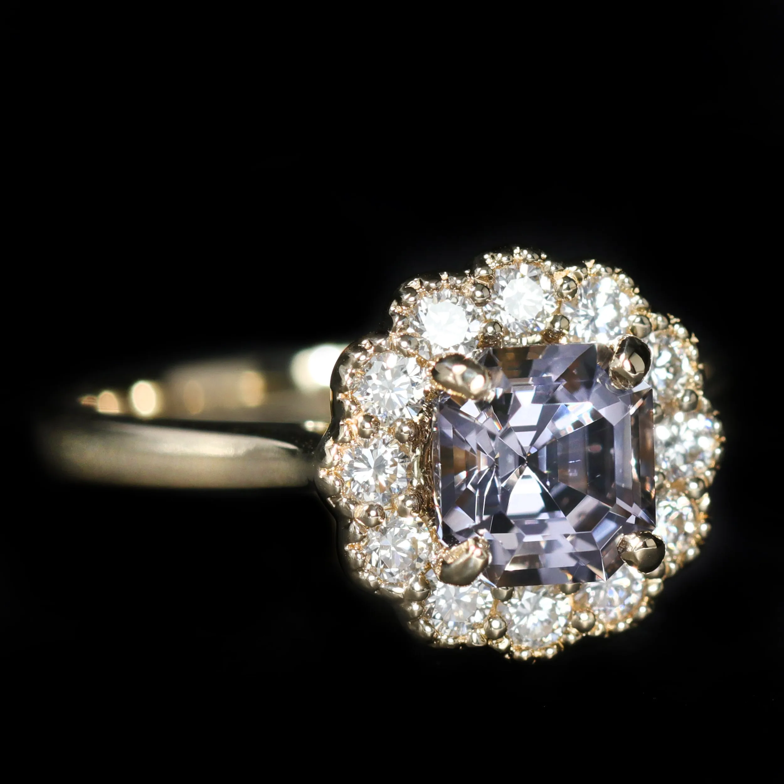 14K Yellow Gold 1.25 Carat Spinel and Diamond Ring
