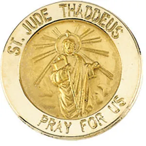 14k Yellow Gold 15mm St. Jude Lapel Pin