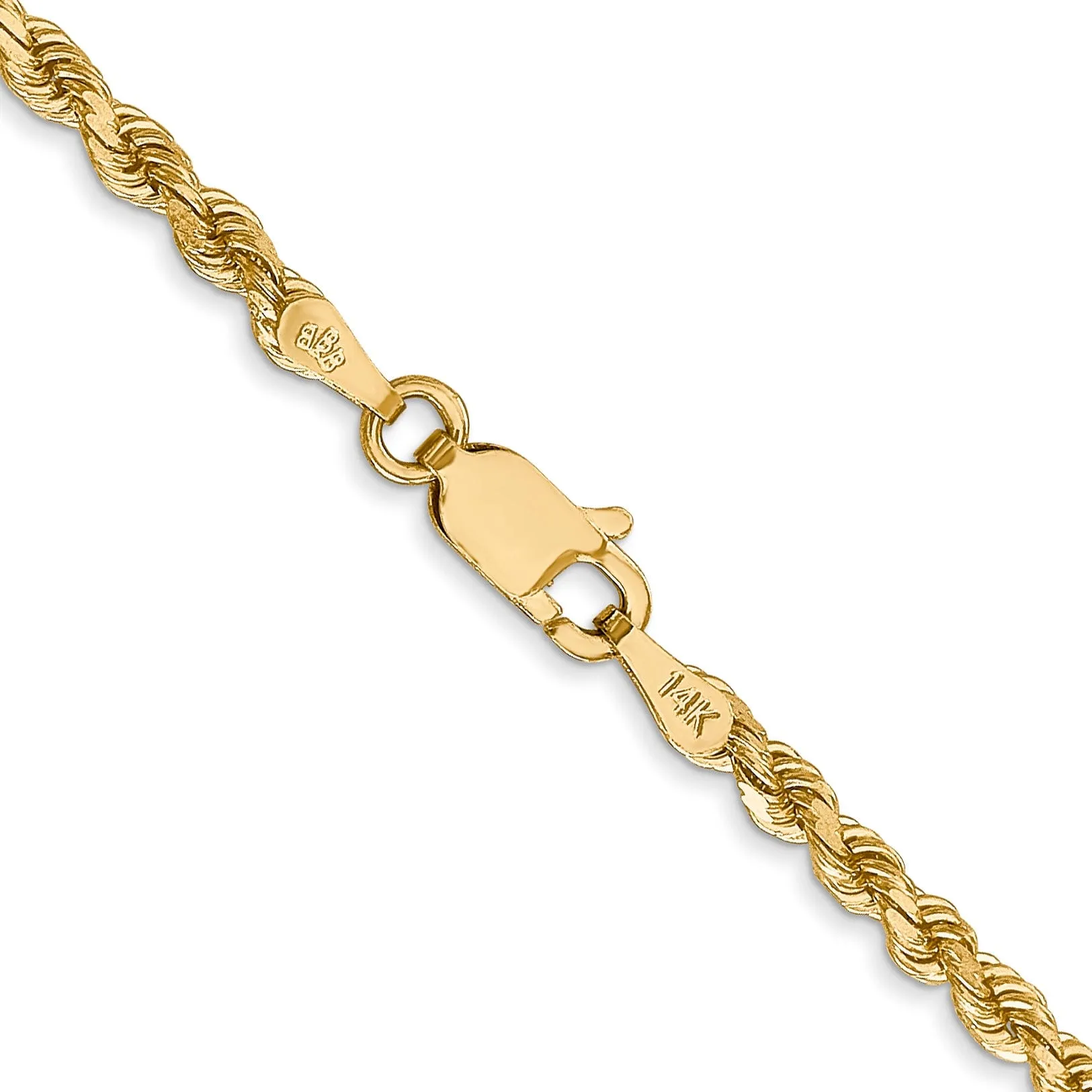 14k Yellow Gold 2.75mm Diamond Cut Rope Chain