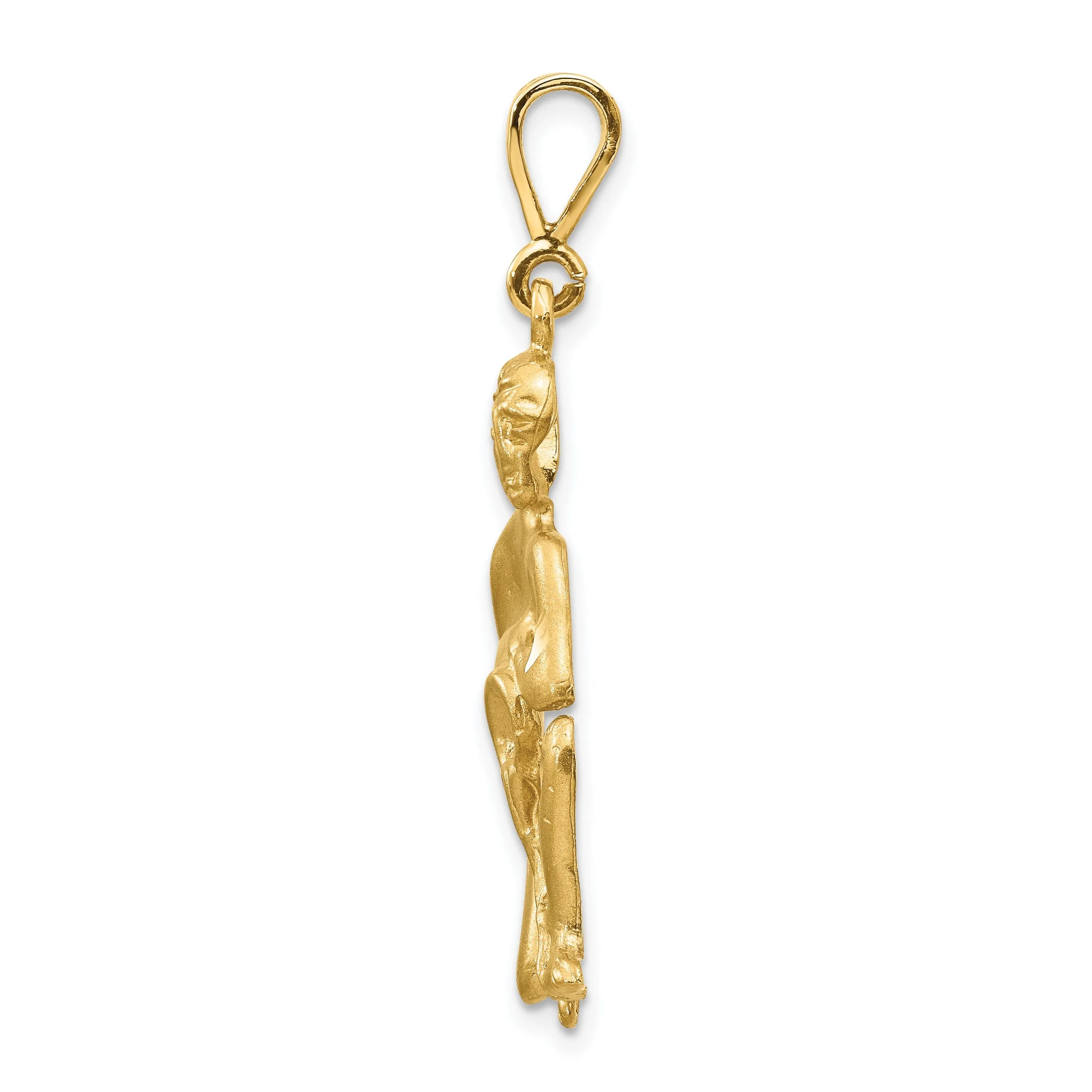 14k Yellow Gold Aquarius Zodiac Charm Pendant