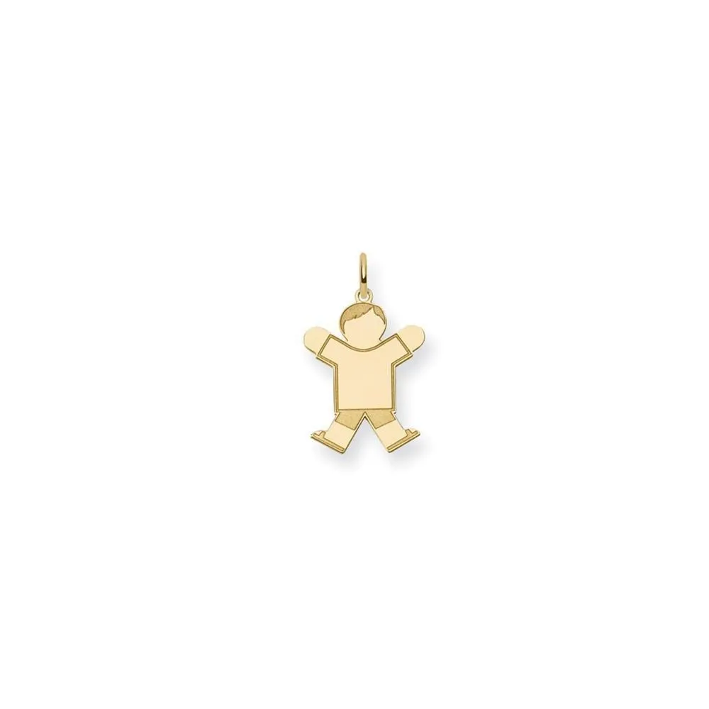 14k Yellow Gold Boy With Haircut Joy Charm