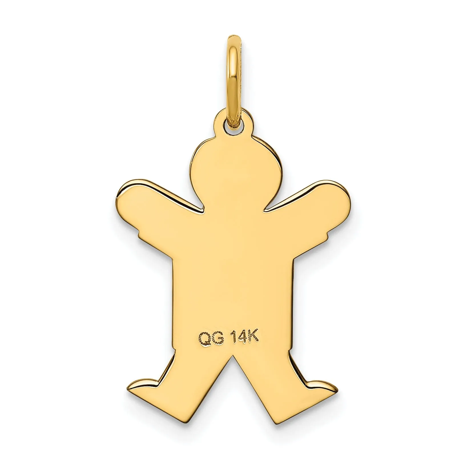 14k Yellow Gold Boy With Haircut Joy Charm