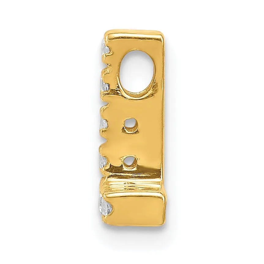 14K Yellow Gold Diamond 0.08-CT Letter L Initial Charm Pendant