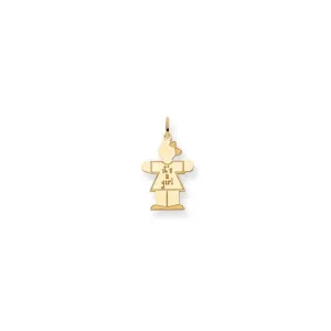 14k Yellow Gold It's a Girl Hugs Charm