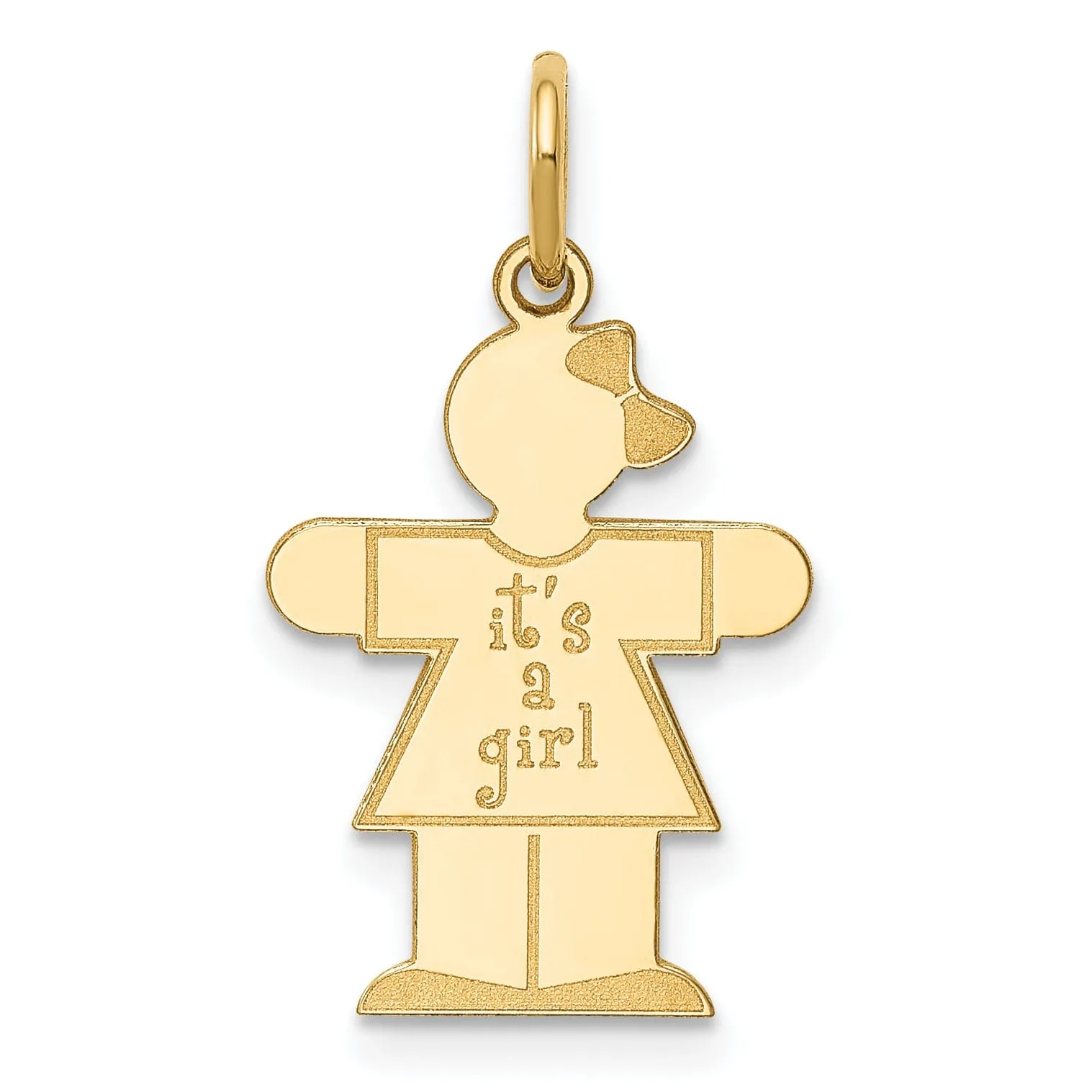 14k Yellow Gold It's a Girl Hugs Charm
