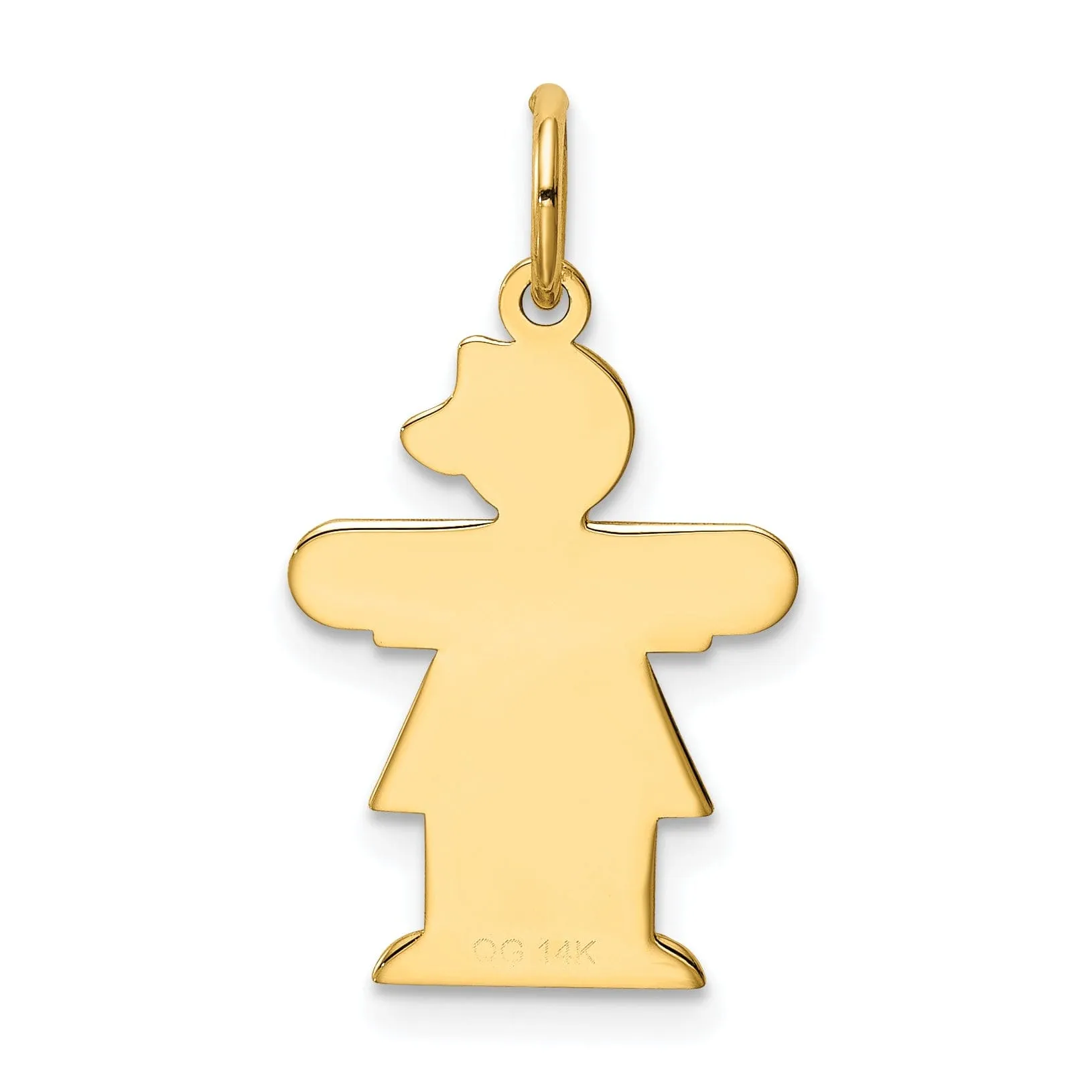 14k Yellow Gold It's a Girl Hugs Charm