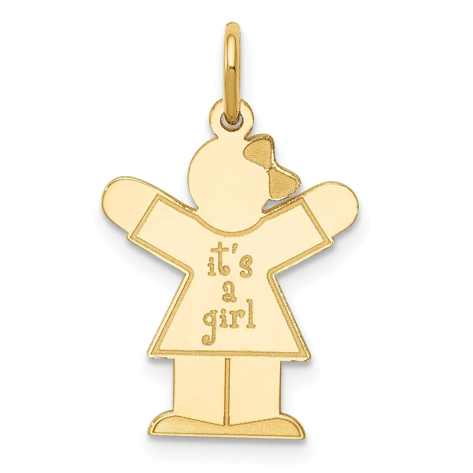 14k Yellow Gold It's a Girl Love Charm