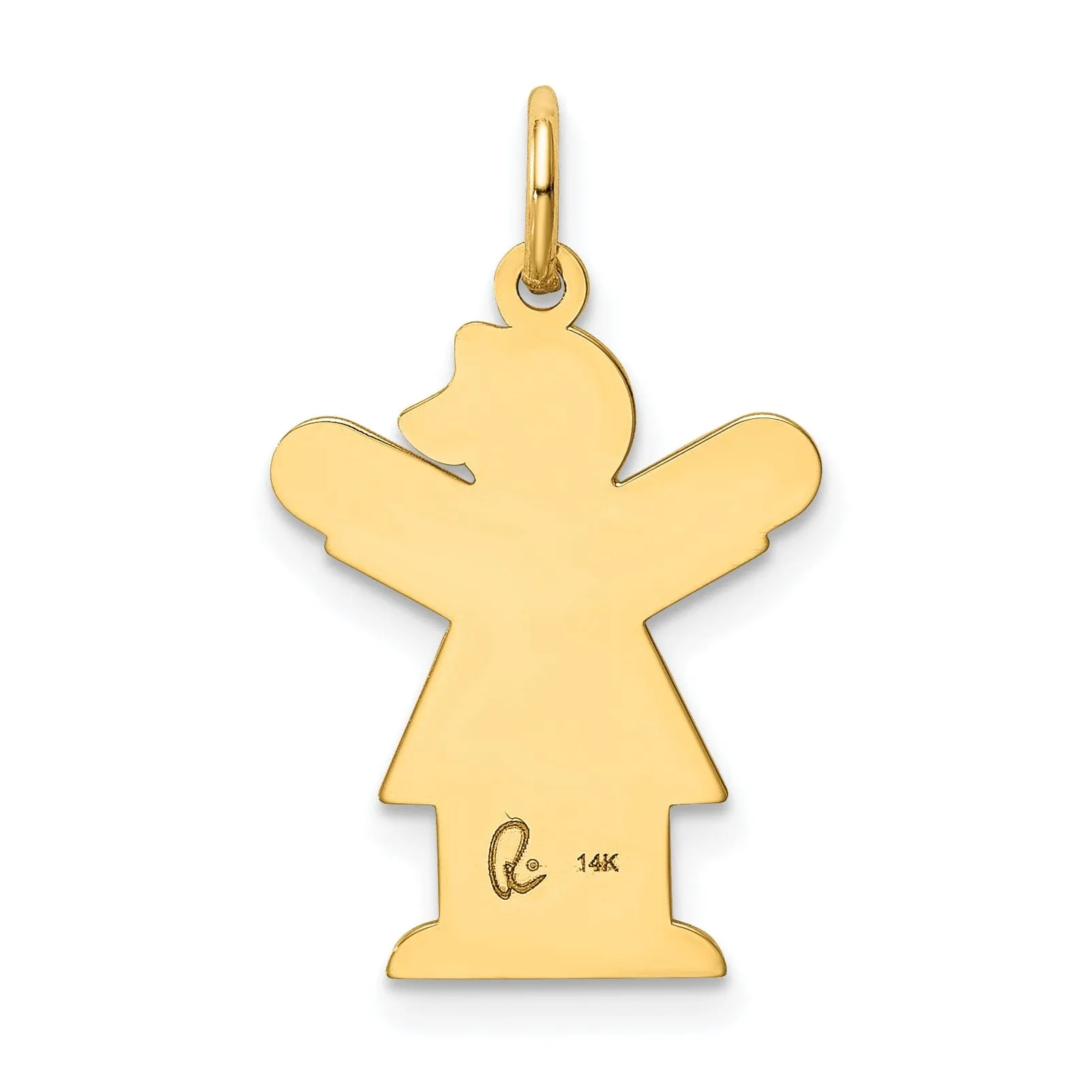 14k Yellow Gold It's a Girl Love Charm