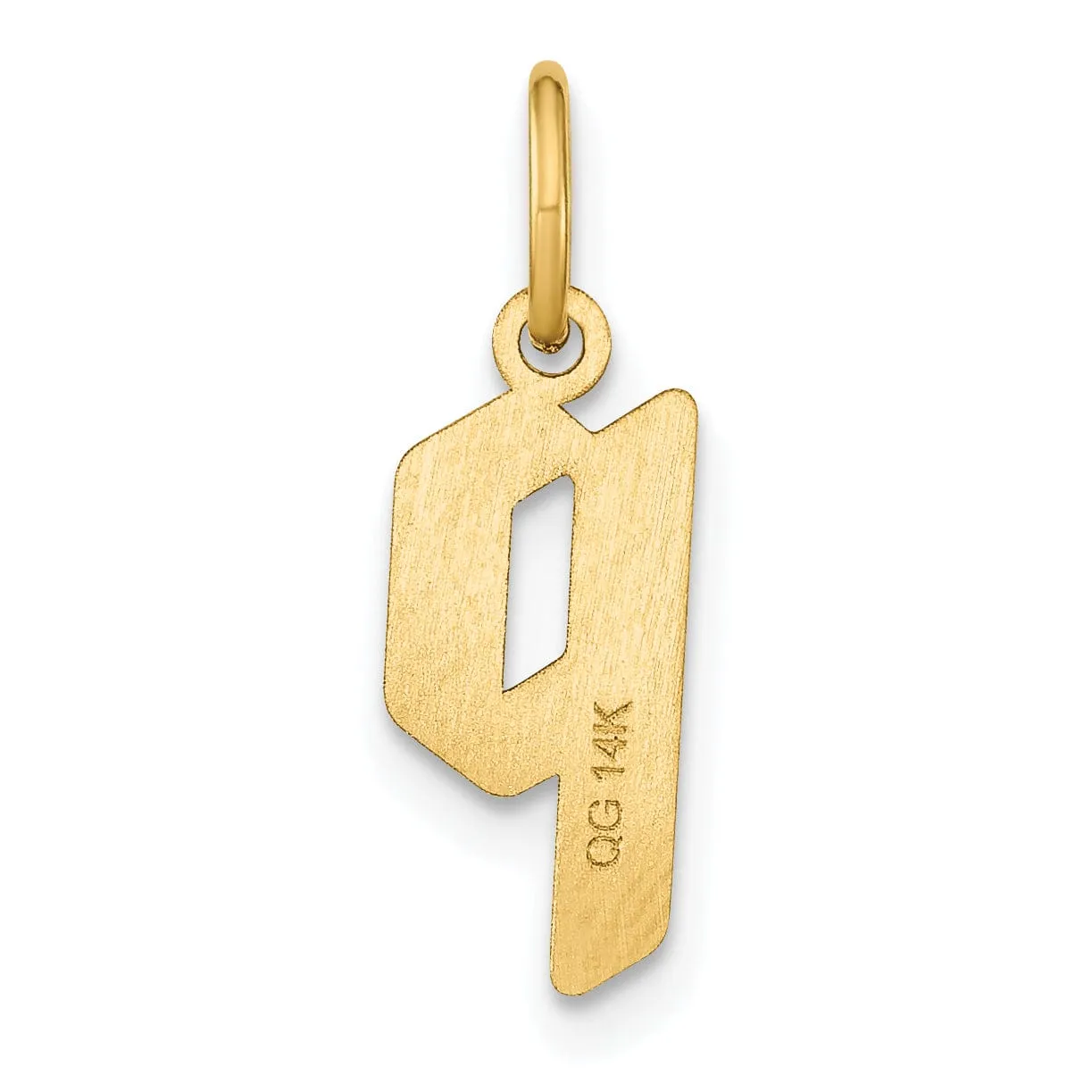 14K Yellow Gold Lower Case Letter P Initial Charm Pendant