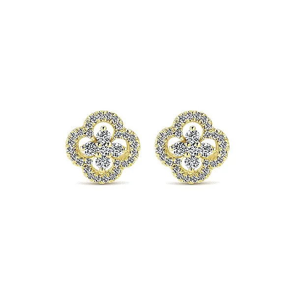 14k Yellow Gold Lusso Diamond Stud