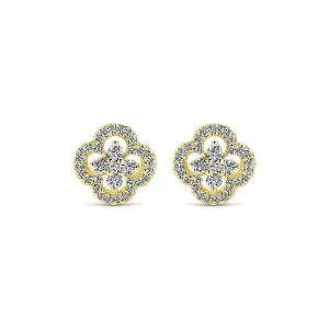 14k Yellow Gold Lusso Diamond Stud