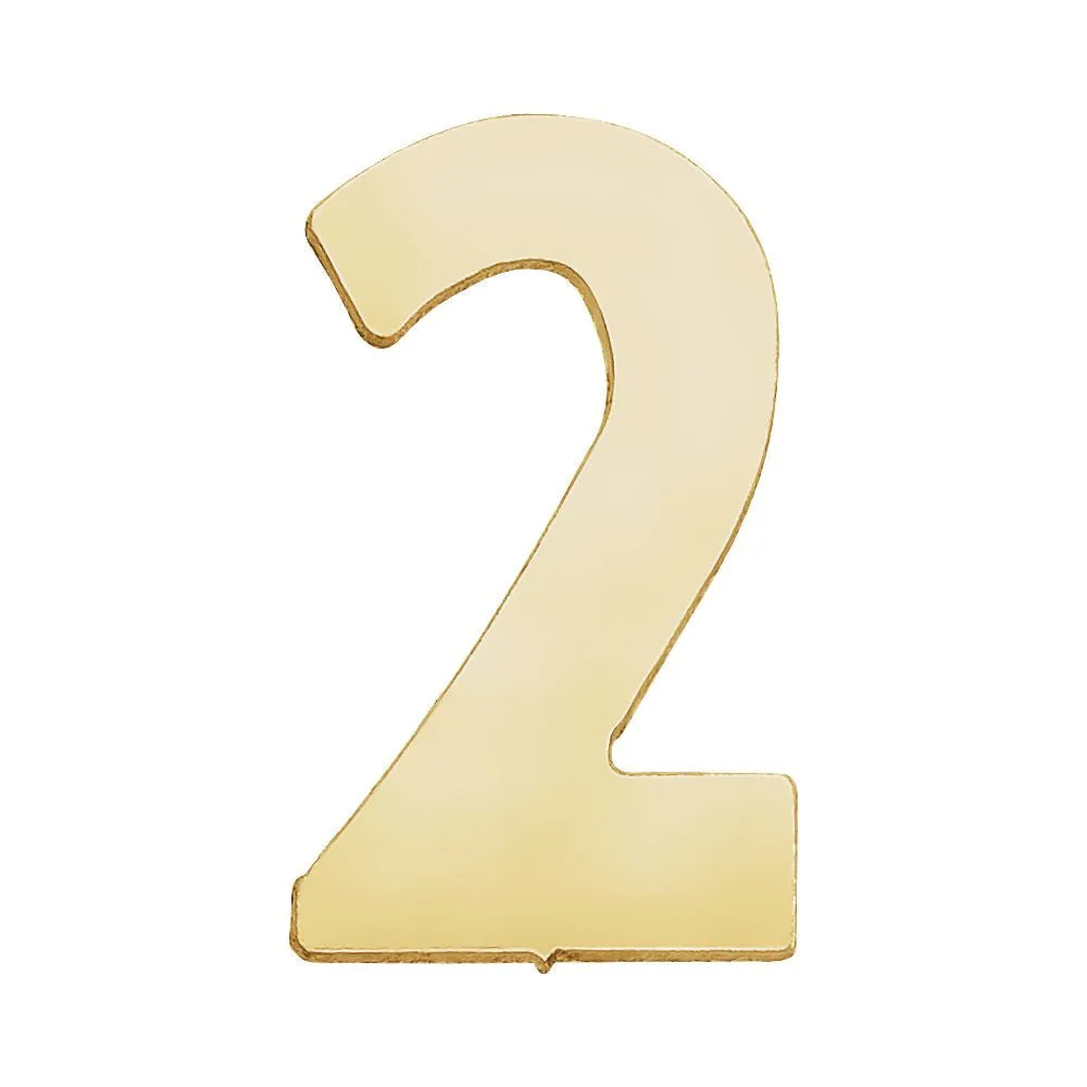 14k Yellow Gold Number "2"