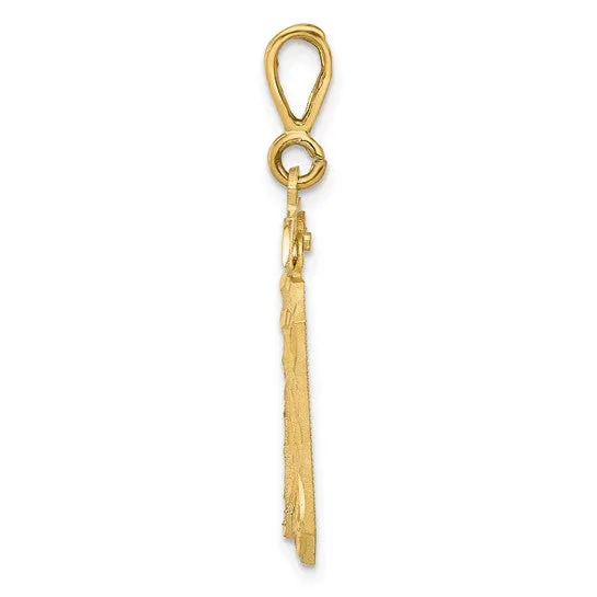 14k Yellow Gold Polished Diamond Cut Finish Small Size Number 30 Charm Pendant