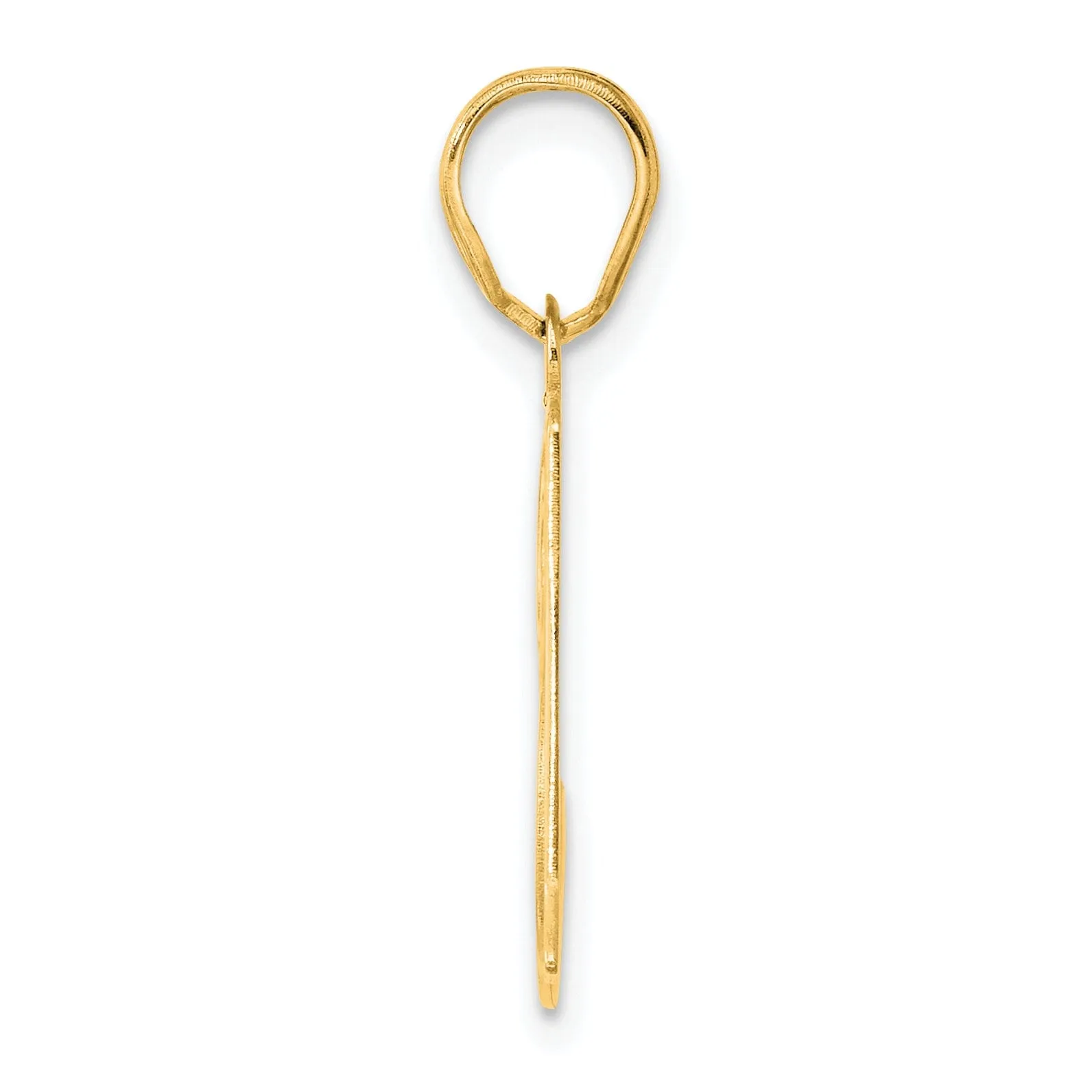 14k Yellow Gold Polished Etched Finish Number 31 Charm Pendant