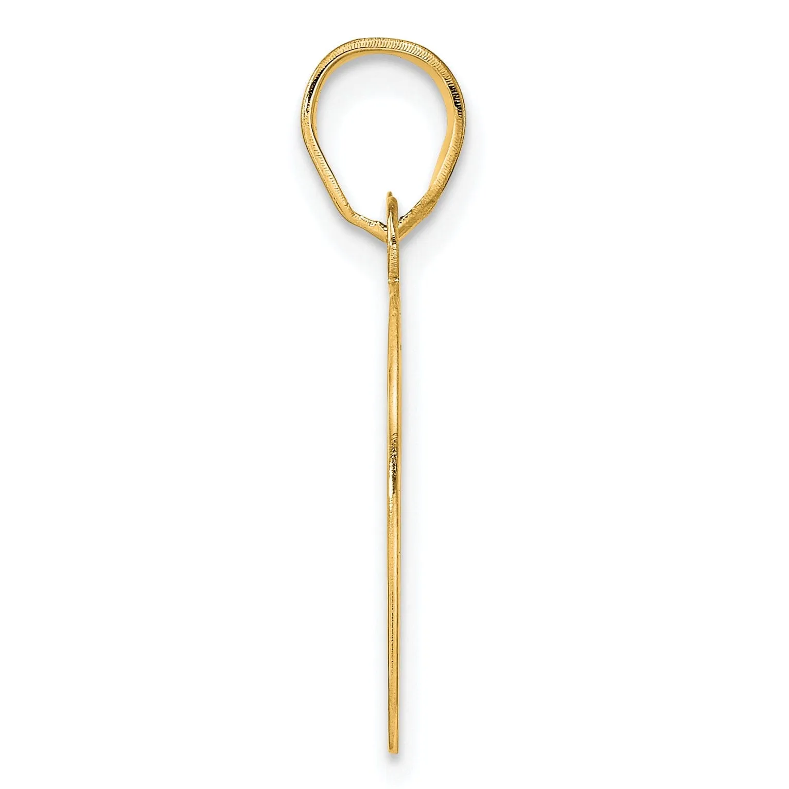 14k Yellow Gold Polished Etched Finish Number 80 Charm Pendant