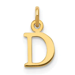 14k Yellow Gold Polished Finish Cut-Out Letter D Initial Design Charm Pendant