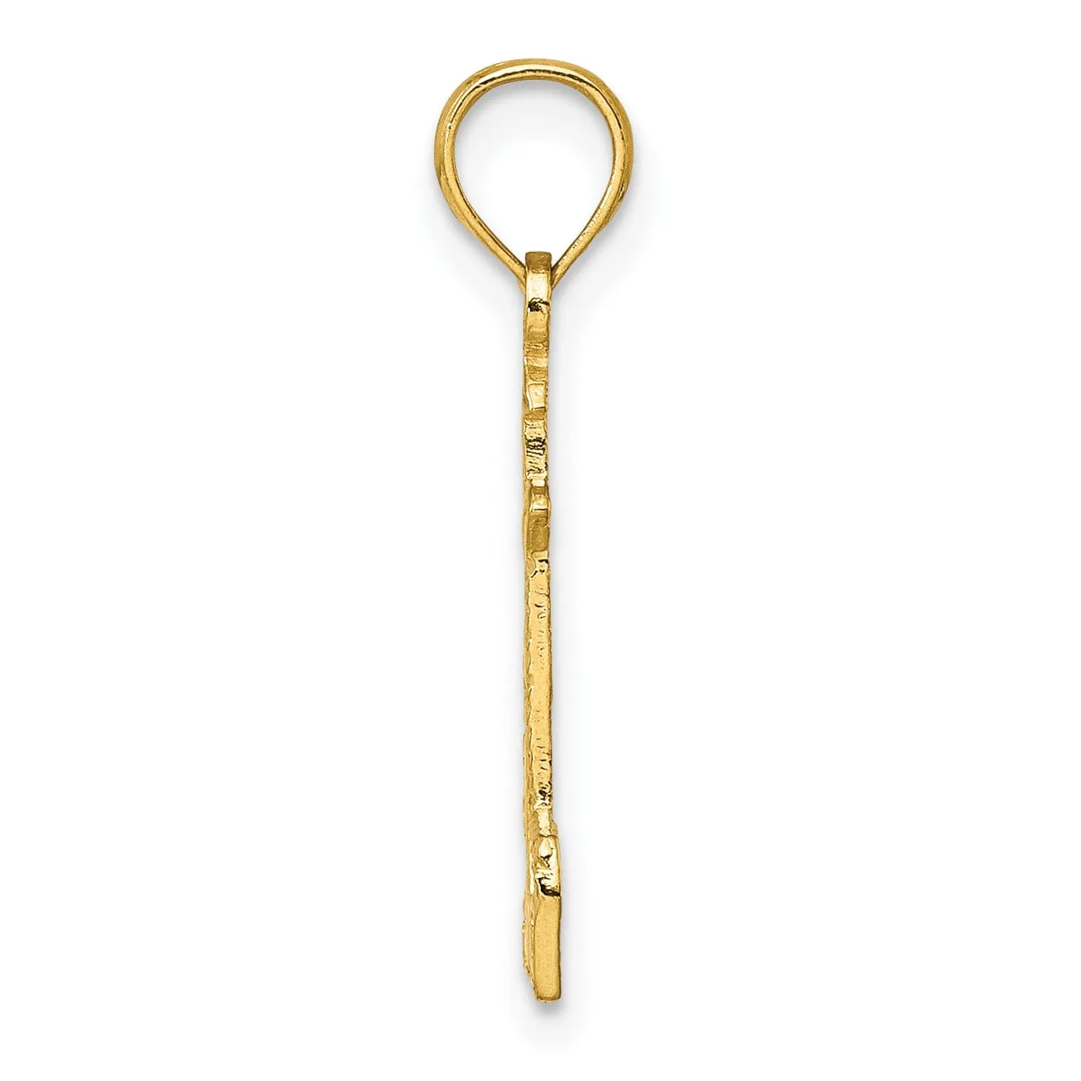 14K Yellow Gold Polished Finish Lighthouse with Side Building Charm