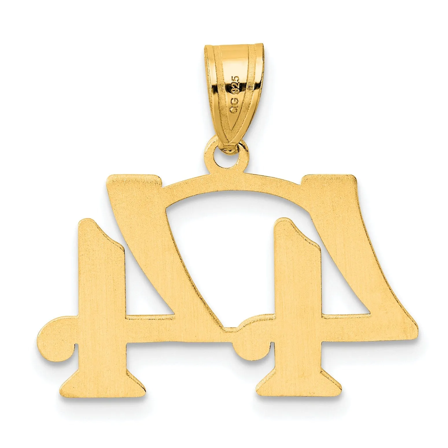 14k Yellow Gold Polished Finish Number 44 Charm Pendant