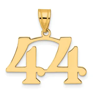 14k Yellow Gold Polished Finish Number 44 Charm Pendant