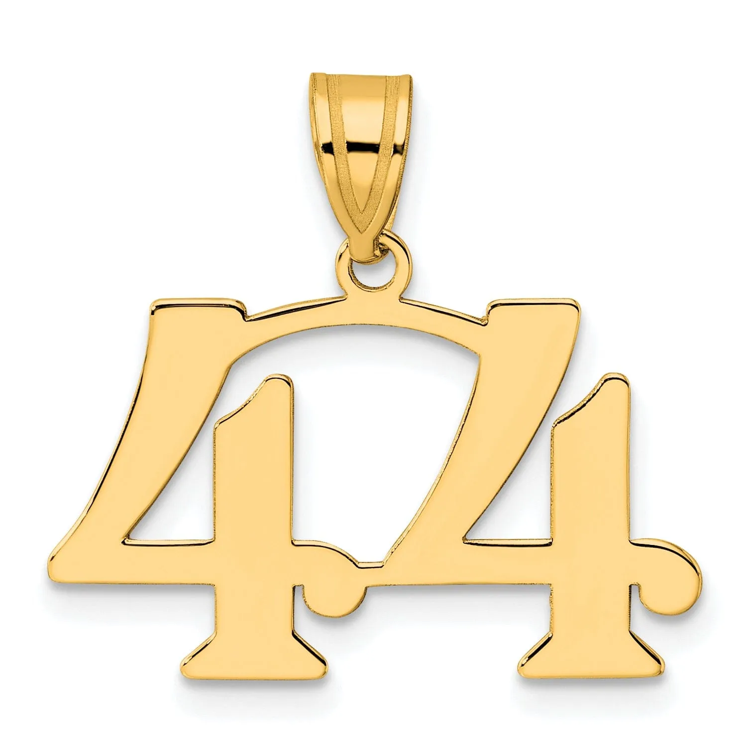 14k Yellow Gold Polished Finish Number 44 Charm Pendant