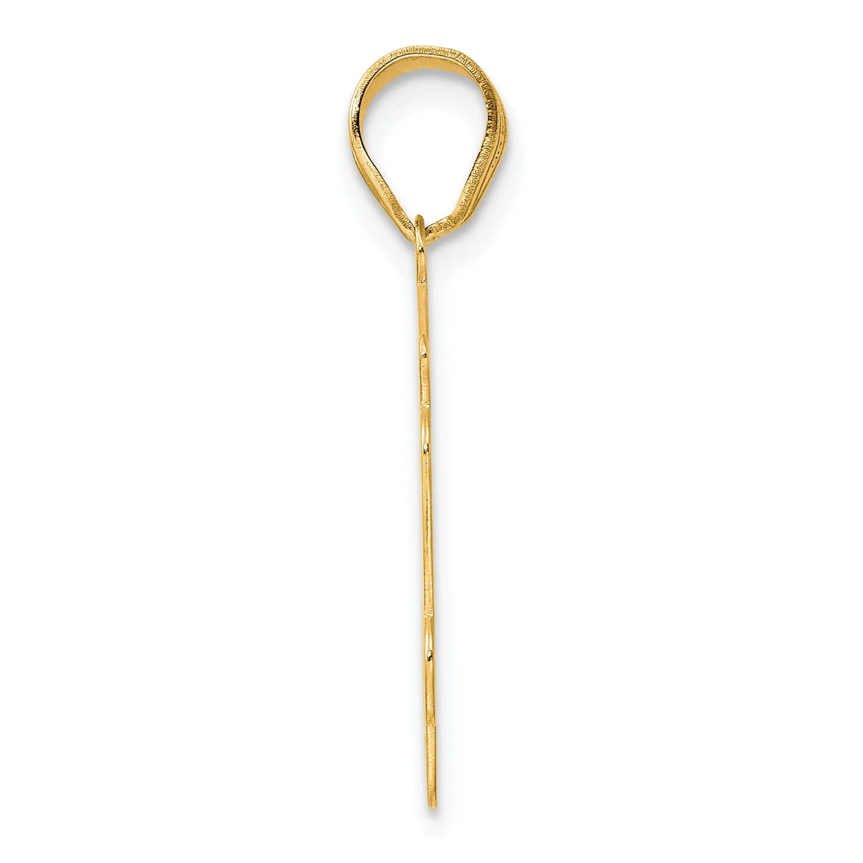 14k Yellow Gold Polished Finish Script Design Number 84 Charm Pendant