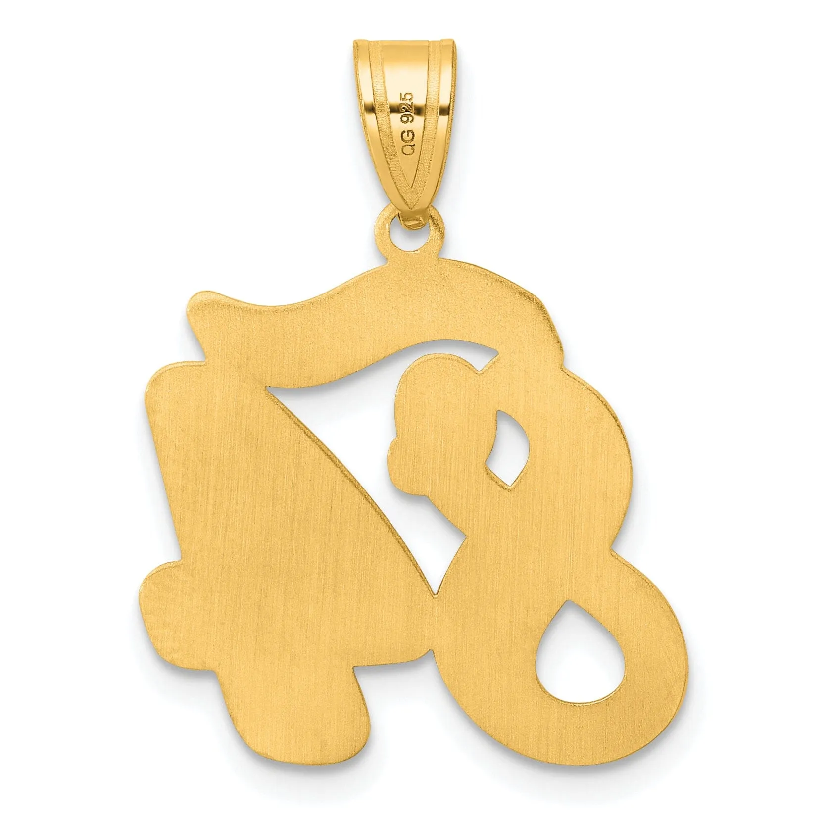 14k Yellow Gold Polished Finish Script Design Number 84 Charm Pendant