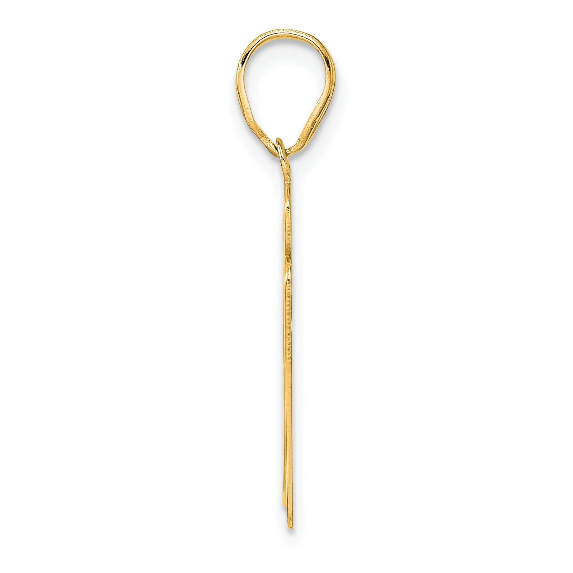 14k Yellow Gold Polished Finish Script Design Number 97 Charm Pendant