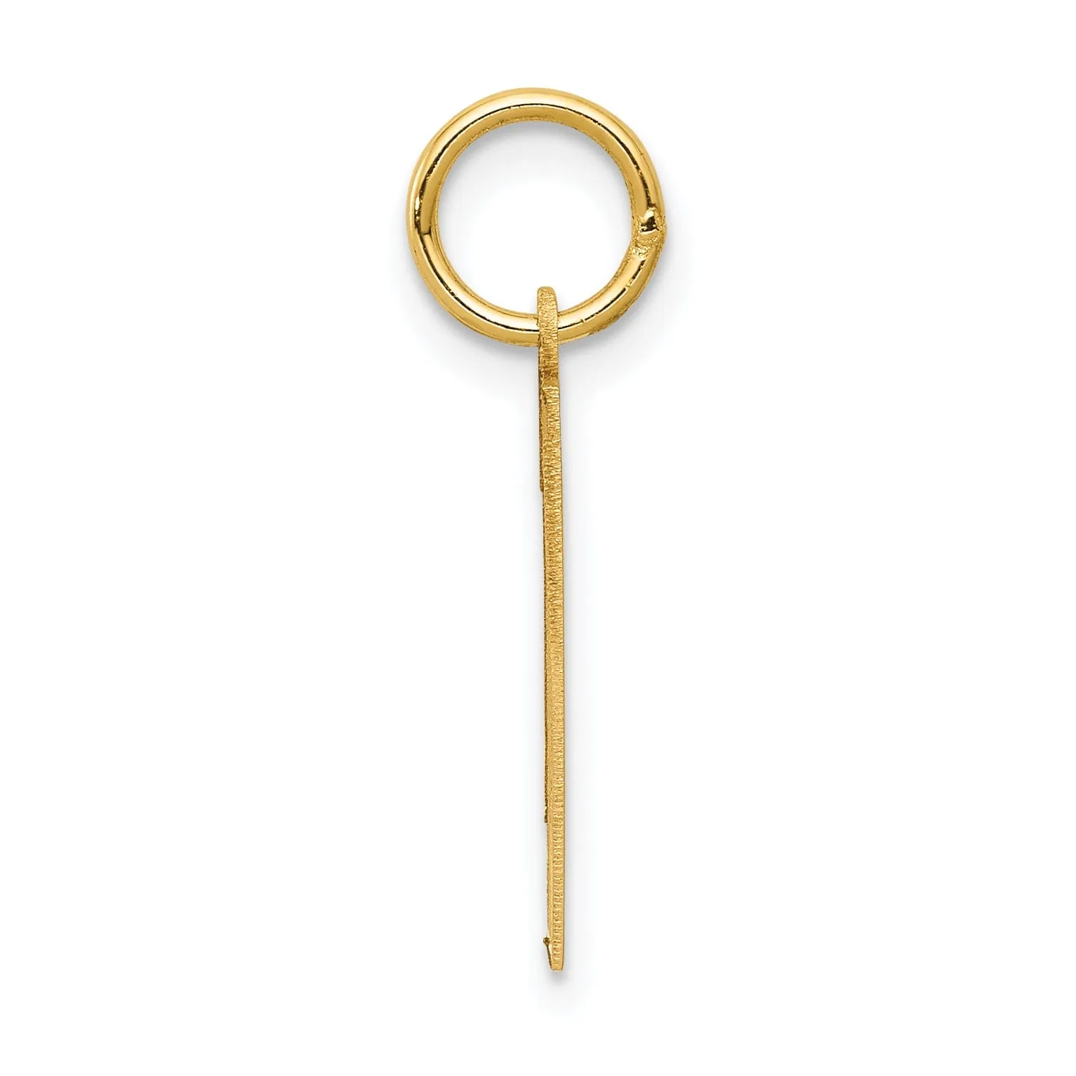 14k Yellow Gold Satin Brush Finish Medium Size Number 1 Charm Pendant