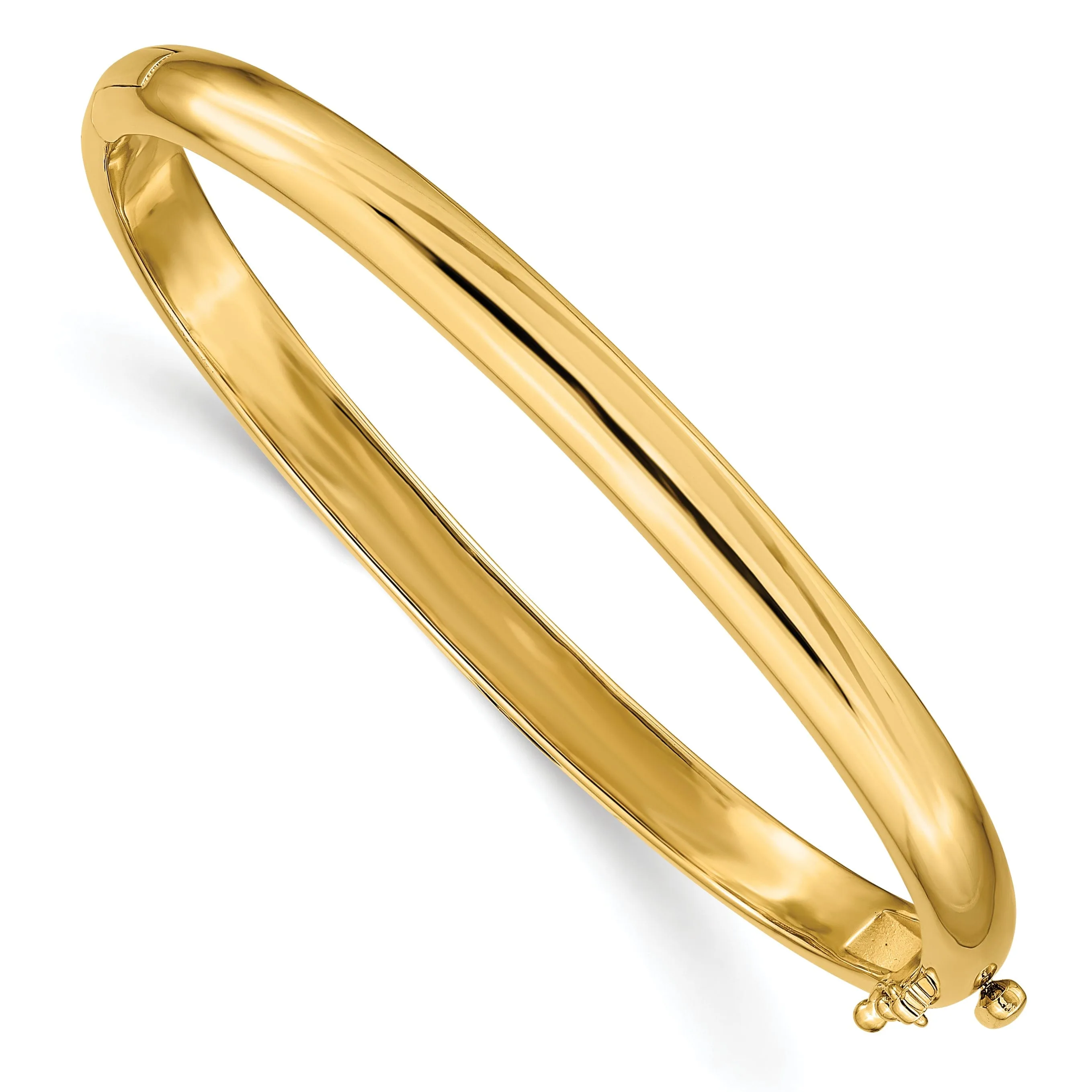 14k Yellow Gold Solid Hinged Bangle Bracelet