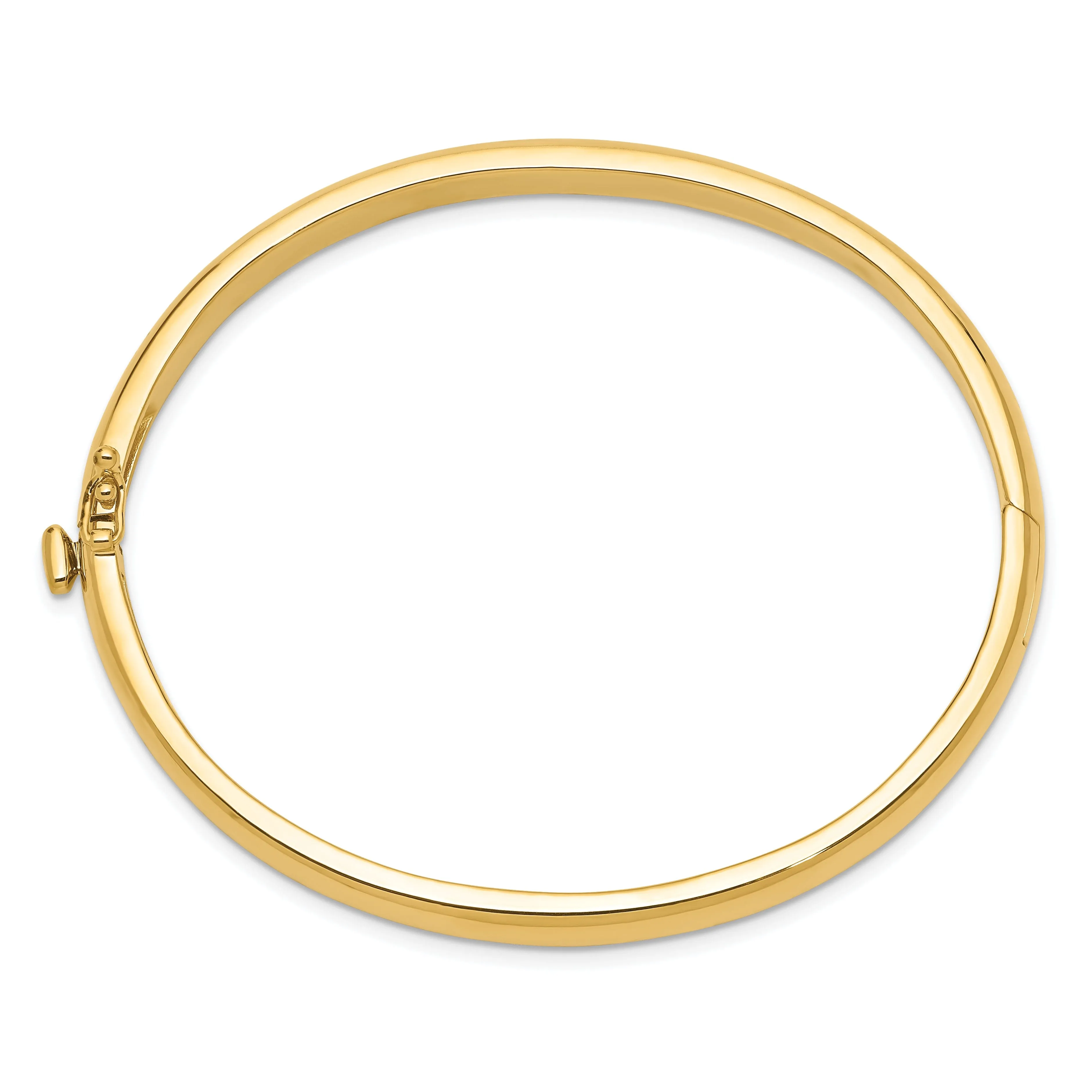 14k Yellow Gold Solid Hinged Bangle Bracelet