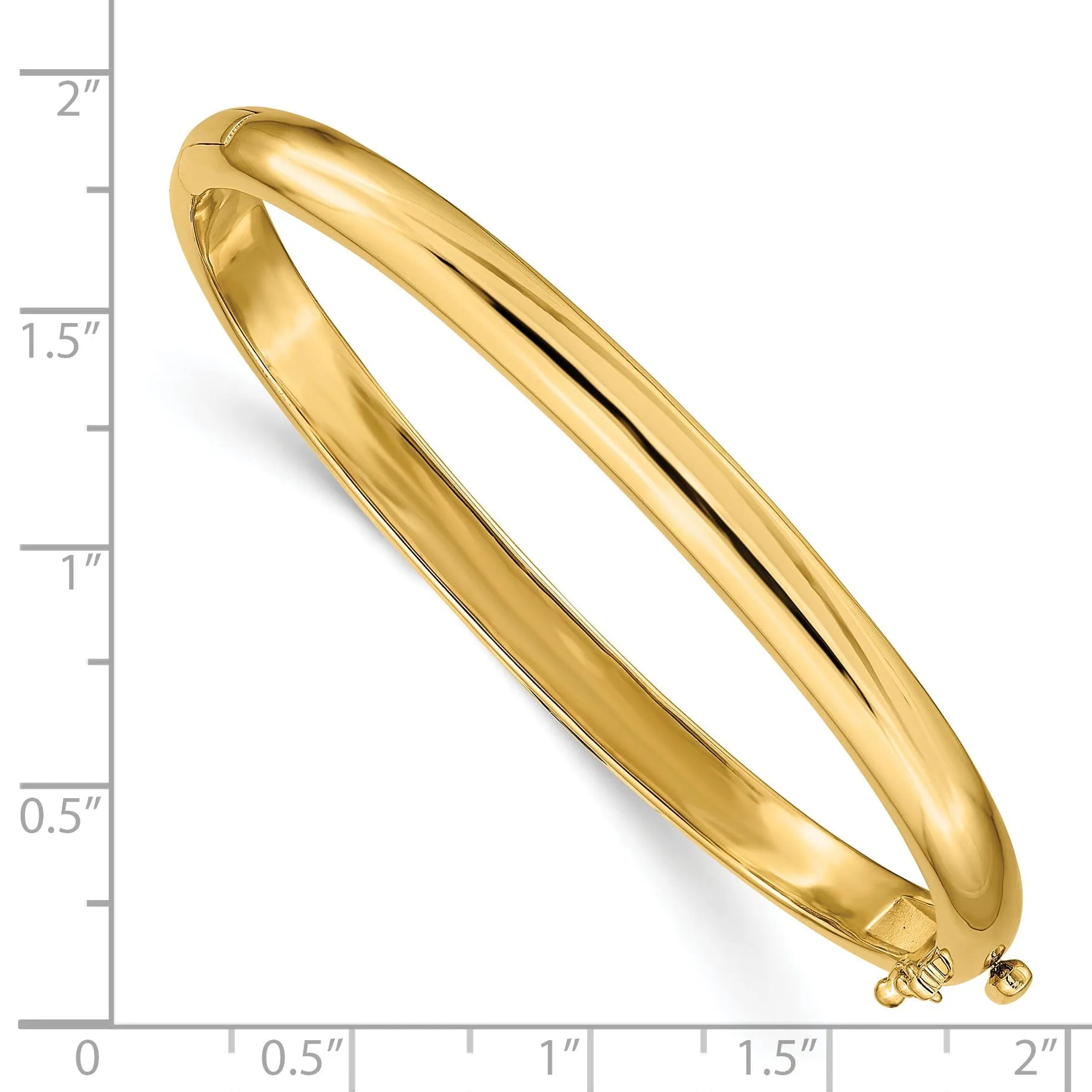 14k Yellow Gold Solid Hinged Bangle Bracelet
