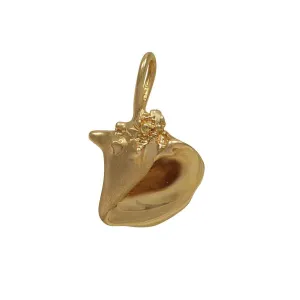 14k Yellow Gold Stylized Conch Shell Pendant