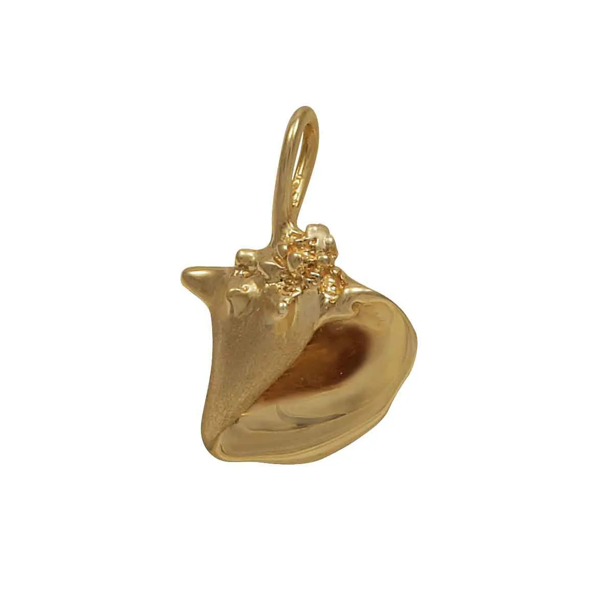 14k Yellow Gold Stylized Conch Shell Pendant