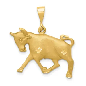 14k Yellow Gold Taurus Zodiac Charm Pendant