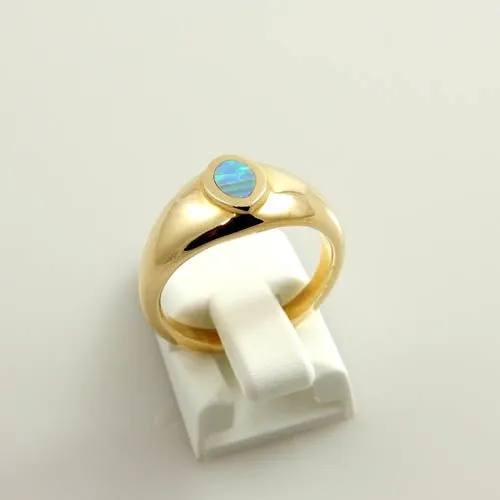 14kt Gold Australian Opal Inlay Ring