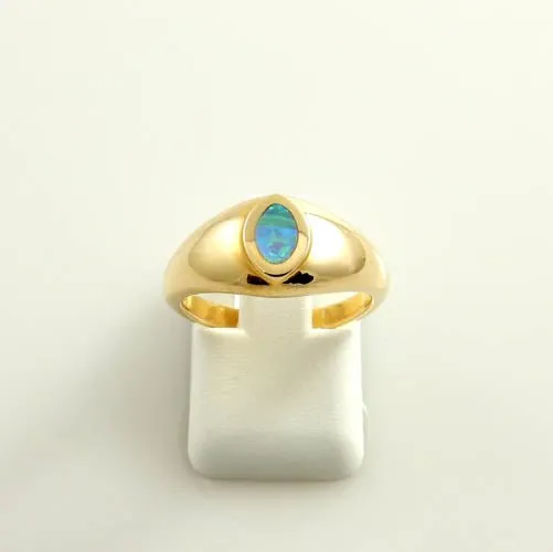 14kt Gold Australian Opal Inlay Ring
